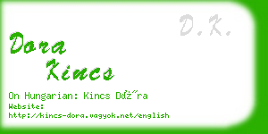 dora kincs business card